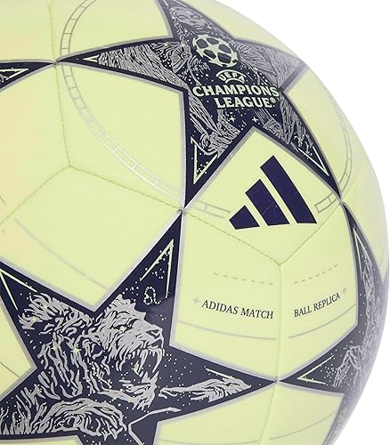 Miniatura 3 de Adidas UEFA Champions League Soccer Ball Tinta casi Lima/Plata Metálico/Noble,Aguamarina transparente/azul lúcido/Turbo,Plata Metálico/Púrpura