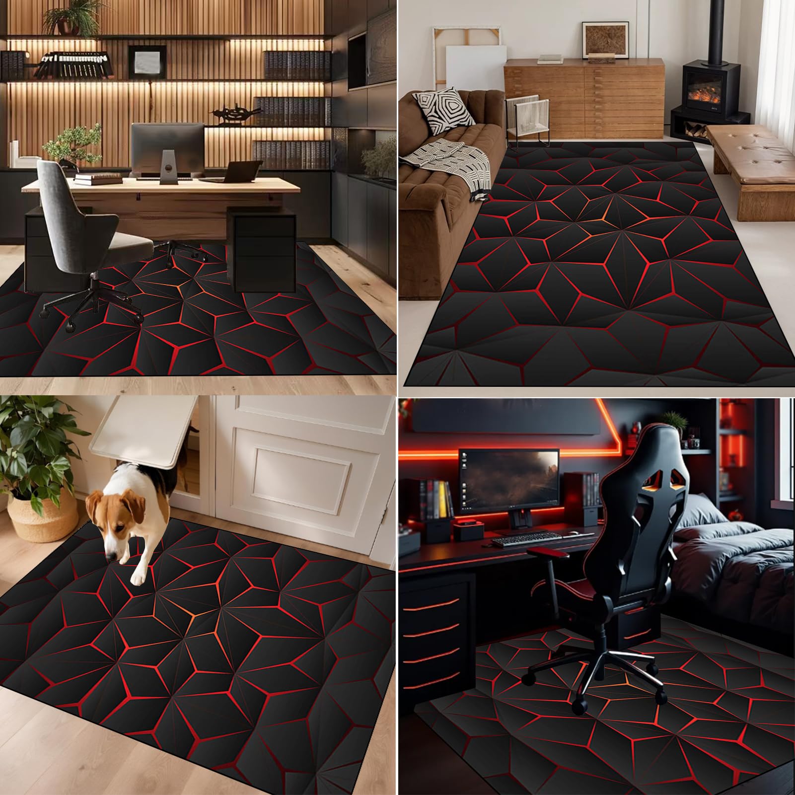 Tappetino antiscivolo per sedia da gioco, 100 x 140 cm, protezione per pavimenti duri, per gaming, ufficio, soggiorno e camera da letto, tappetino da scrivania per giocatori e professionisti