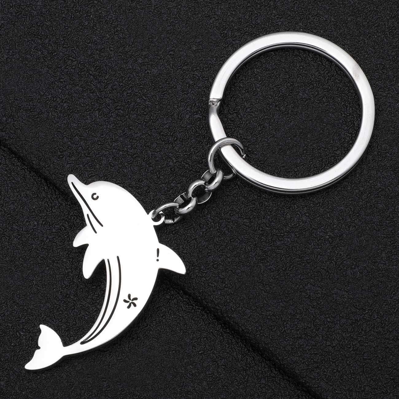 Stainless Steel Cute Dolphin Keychain Whale Ocean Animals Purse Gifts For Women Backpack Car Key Ring Charms Jewelry - Image 4