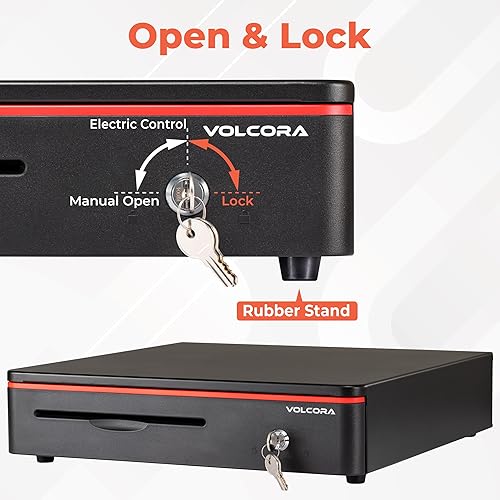 Miniatura 5 de Cajón de caja registradora para sistema de punto de venta (POS) con esquina redonda frontal de 16 pulgadas, bandeja extraíble para monedas, 5