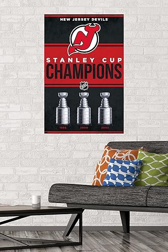 Miniatura 2 de Trends International NHL New Jersey Devils - Póster de pared de Champions 23, 22.37 x 34.00 pulgadas, paquete de póster y montaje prémium