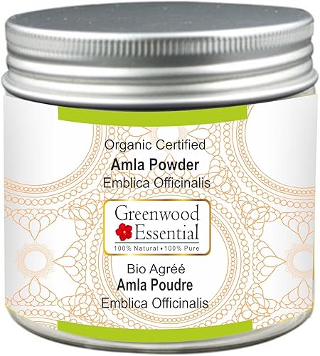 Polvo puro Amla (grosella espinosa india) Emblica Officinalis certificado orgánico 100% natural grado terapéutico 100 gm (3.5 oz)