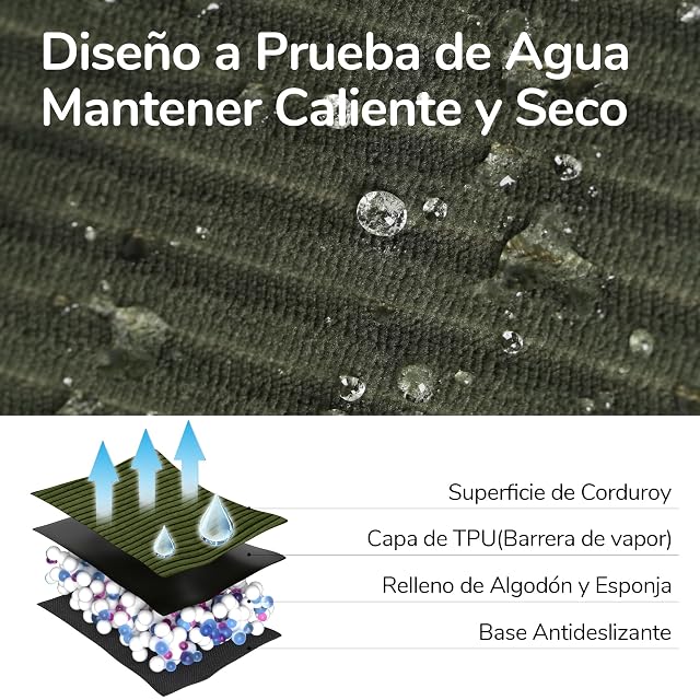 Foto 3 de 8 de FUKUMARU Cama para Perros Grandes, Sofá Esponjoso para Perros con Capa Impermeable de TPU, Tela de Terciopelo