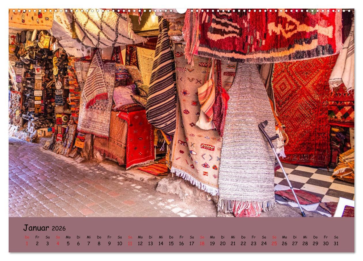 Marrakesch - Eine Stadt wie aus 1001 Nacht (hochwertiger Premium Wandkalender 2026 DIN A2 quer), Kunstdruck in Hochglanz: Lassen Sie sich mitnehmen in die Welt von 1001 Nacht. (CALVENDO Orte)