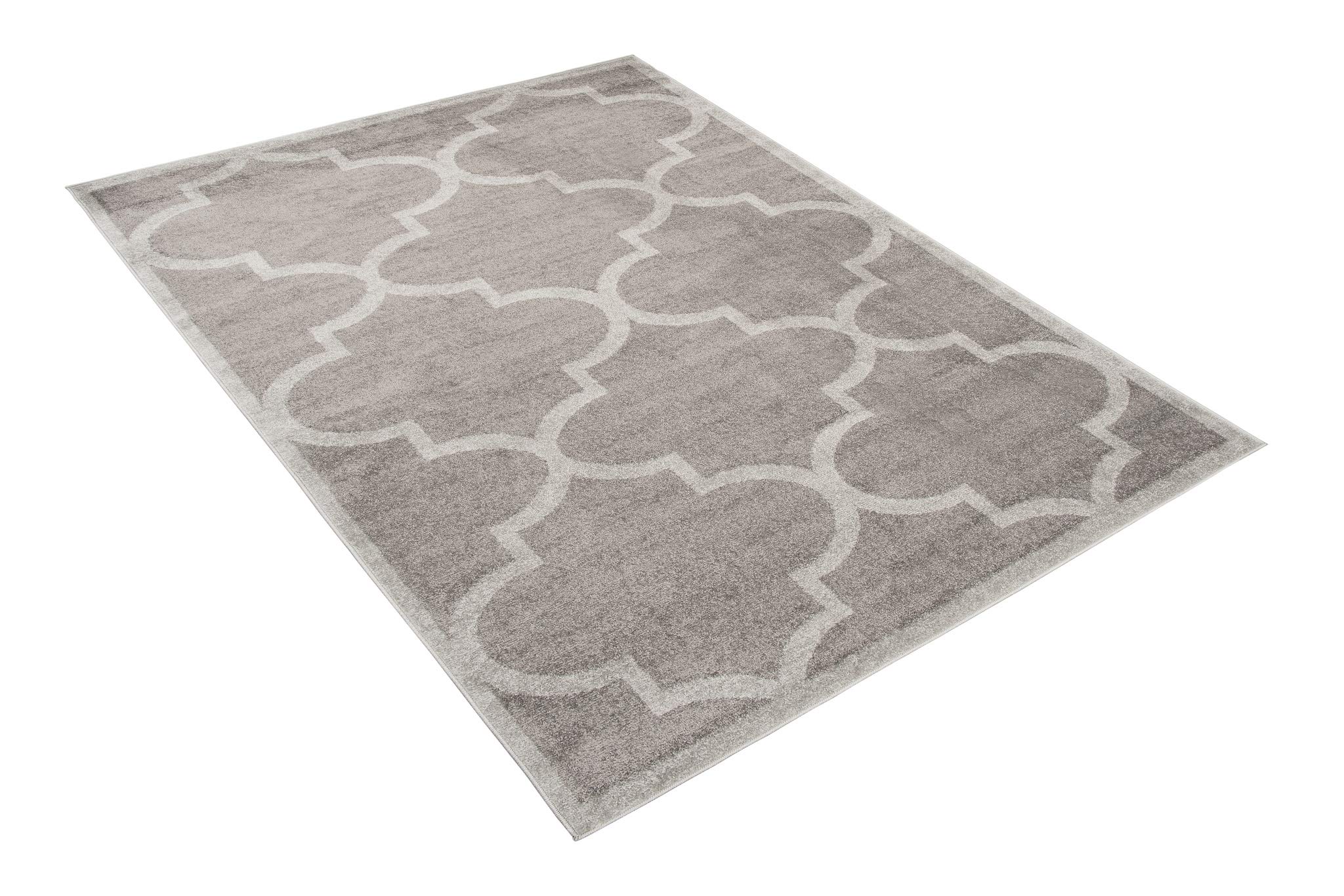 Tapiso LAZUR dywan do salonu, krótkie runo, nowoczesny design, ornament, wzór ciemnoszary, kremowy, marokański, geometryczny kratka, Ökotex 140 x 190 cm