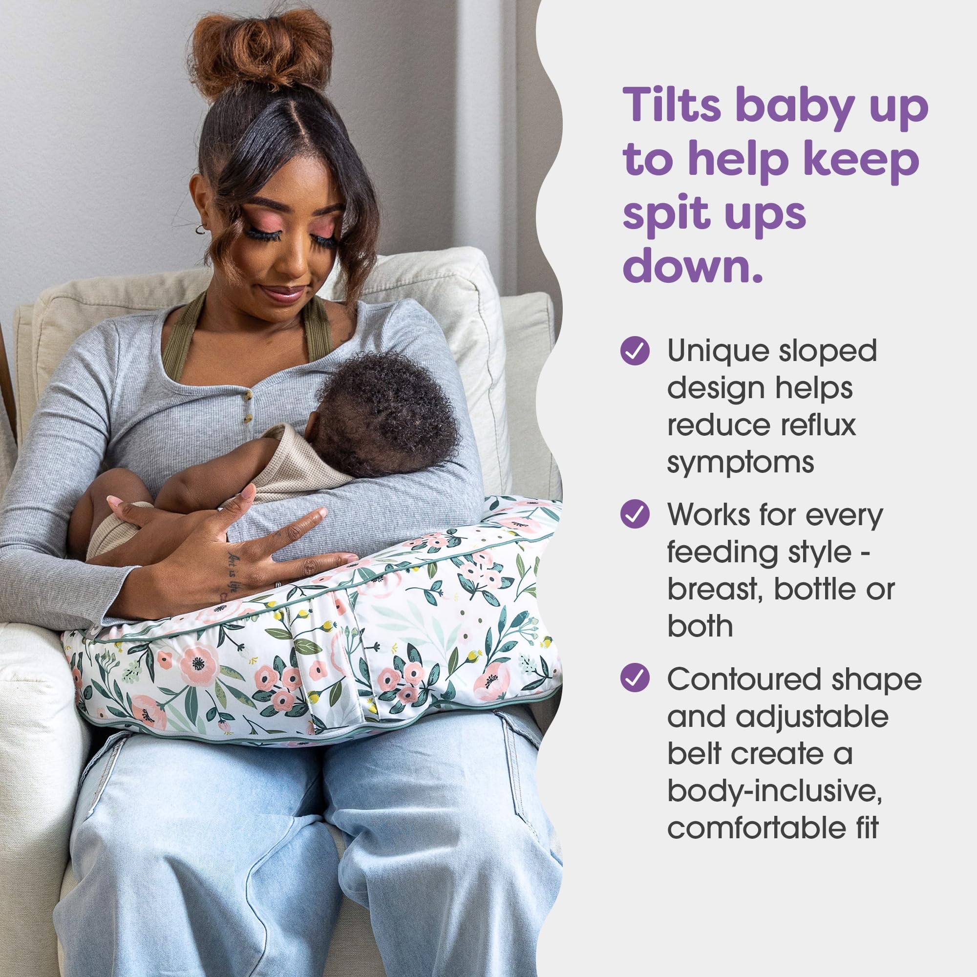 Boppy Uplift Nursing Pillow, Cream Retro Squiggles, Designed To Help Reduce  Reflux Symptoms For Breastfeeding, Bottle Feeding Or