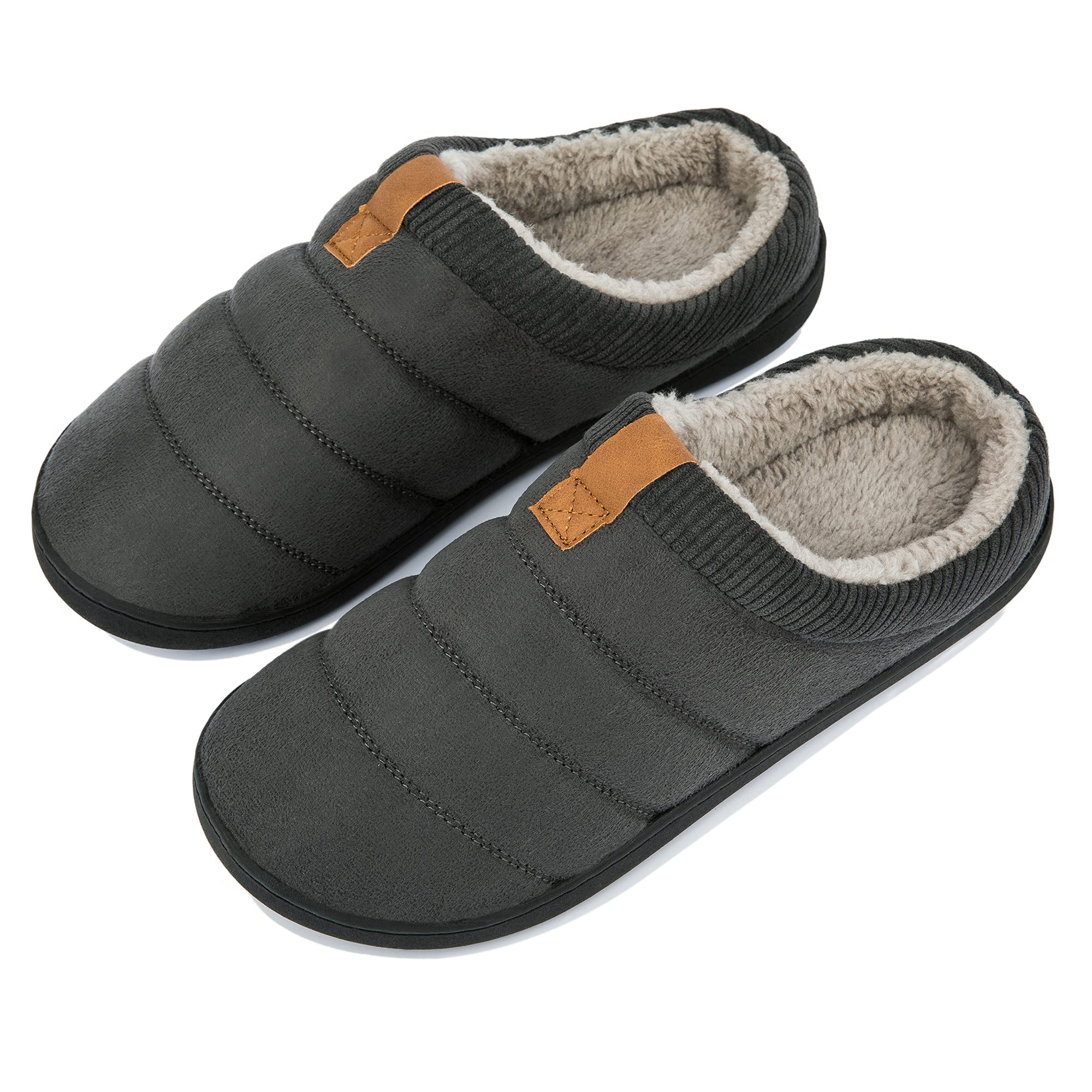 TEGELE Men's Winter Warm Soft Slippers Comfort Memory Foam Non-Slip