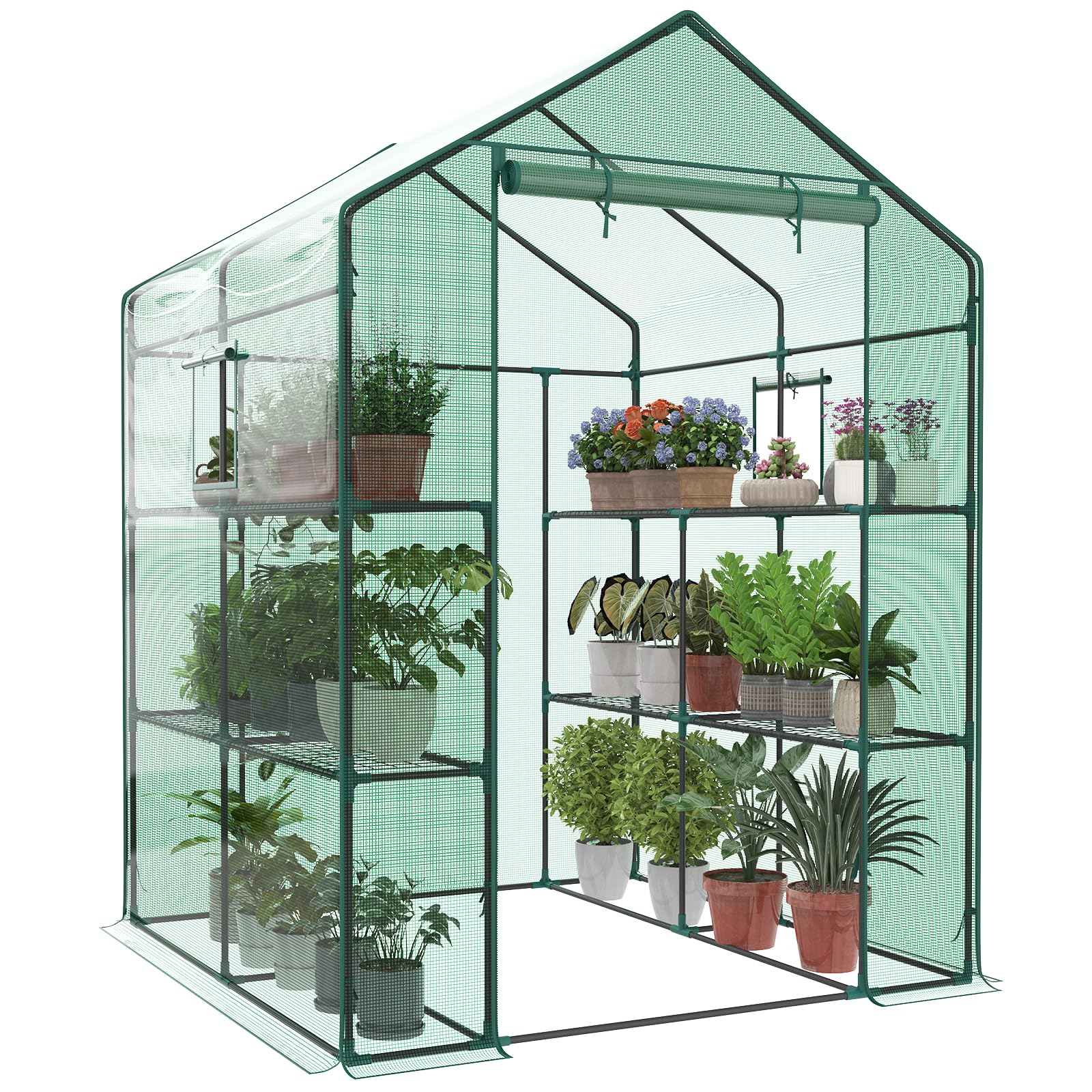 View 1 of ***MISSING PARTS***
OLIXIS Outdoor Greenhouse 56"x56"x77" with 2 Tier 8 Plant Shelves