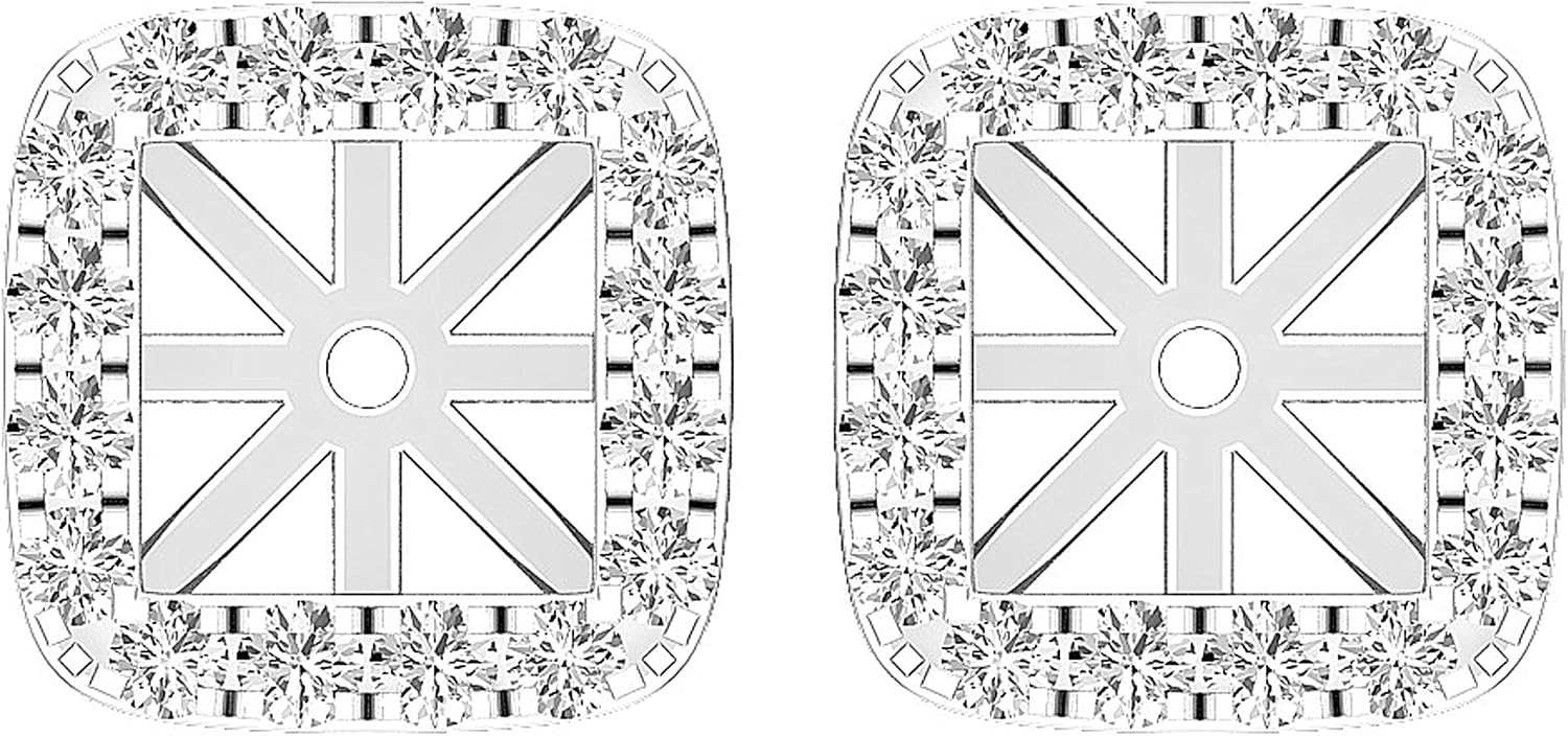 Dazzlingrock Collection 0.40 Cttw Round Lab Grown Diamond Removable Jackets For Stud Earrings, Available in 10K/14K/18K Solid Gold & 925 Sterling Silver