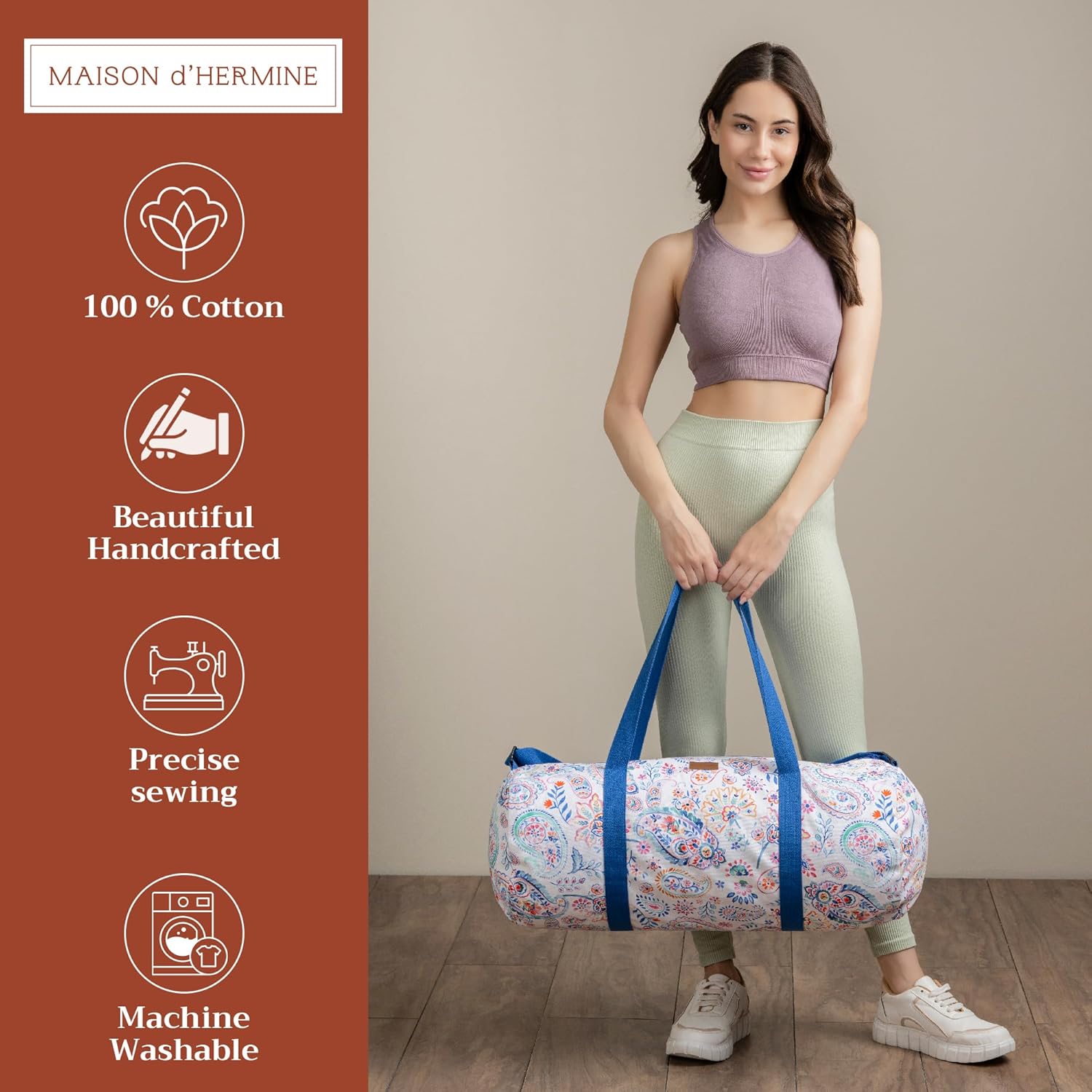 Maison d' Hermine Yoga Mat bag, Cylindrical bag for Woman&Men, yoga mat Bag &Adjustable shoulder straps Yoga Mat Carrier Bag with Drawstring Water Bottle Pocket and zipper pocket Easter Gifts