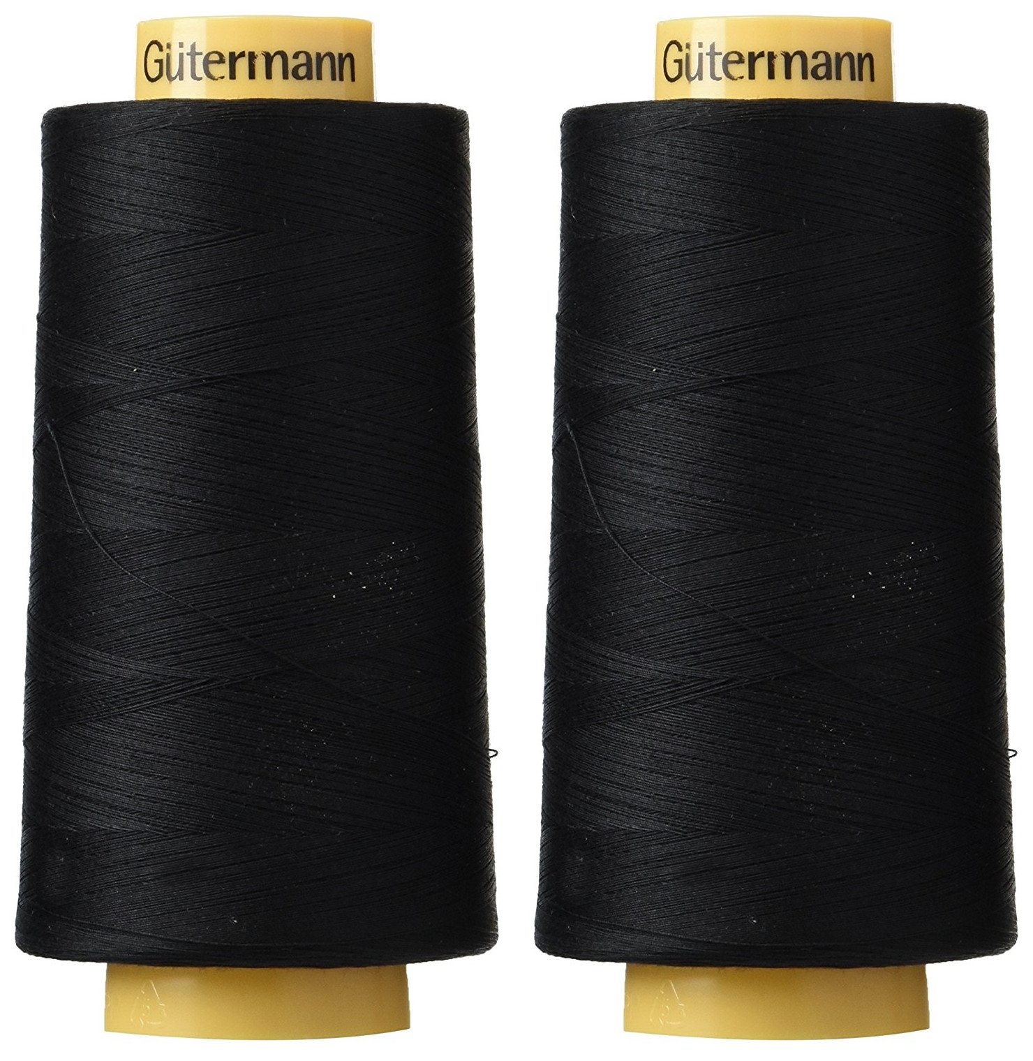 2-pack – Gutermann cotone naturale solidi discussione, 3.000,1 m ciascuna, nero