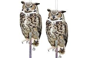 Owl Decoy Hanging 2-Pack - Reflective Deterrent
