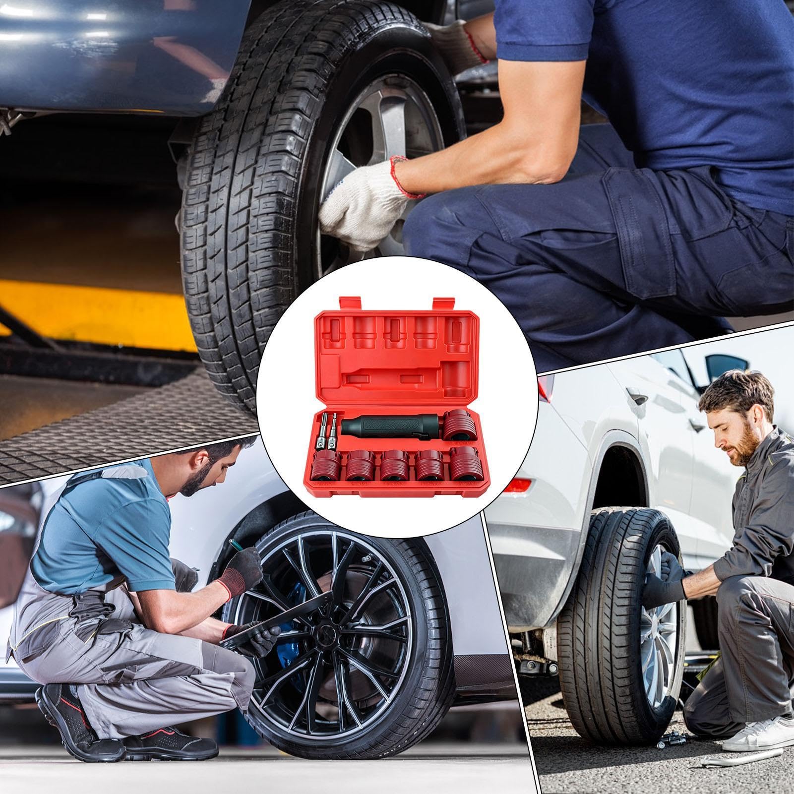 Pulitore Per Prigionieri Ruota Kit Strumenti per Rimozione Ruggine, | Strumento Pulizia Mozzo Ruota Per Garage Officina Casa Autolavaggio Autostrada Parcheggio St