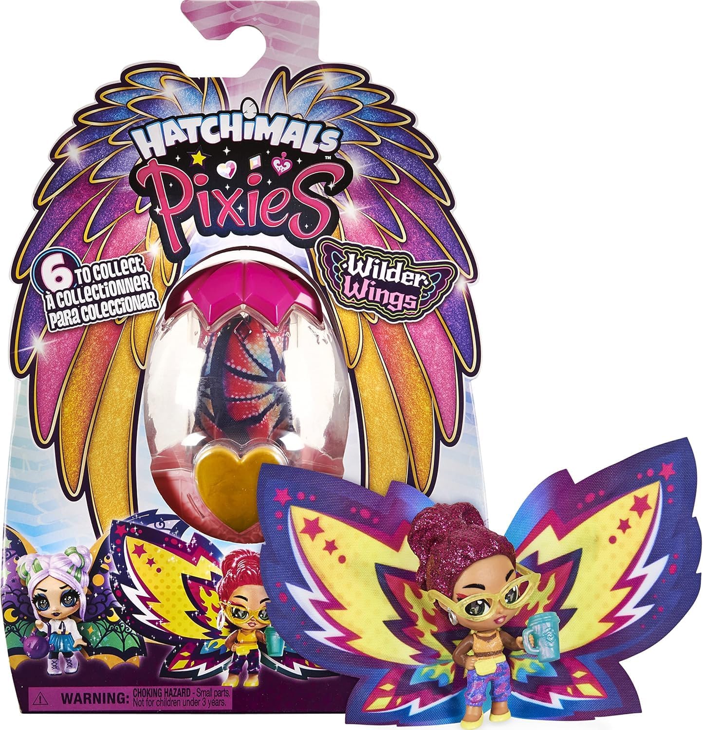 Hatchimal Surprise (Wilder Wings Pixies Collectible Figure with Fabric Wings and 2 Accessories)