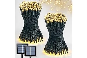 JMEXSUSS 86ft Warm White Outdoor Waterproof Solar String Lights