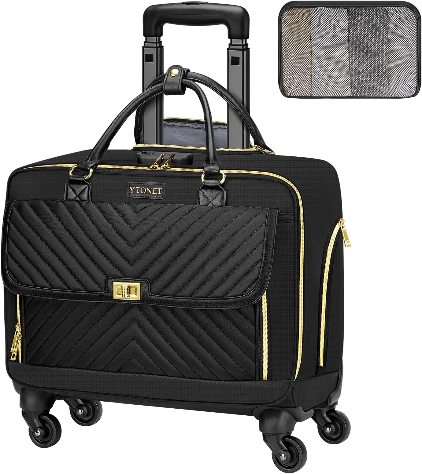 Rolling Laptop Bag, Rolling Briefcase for Women with