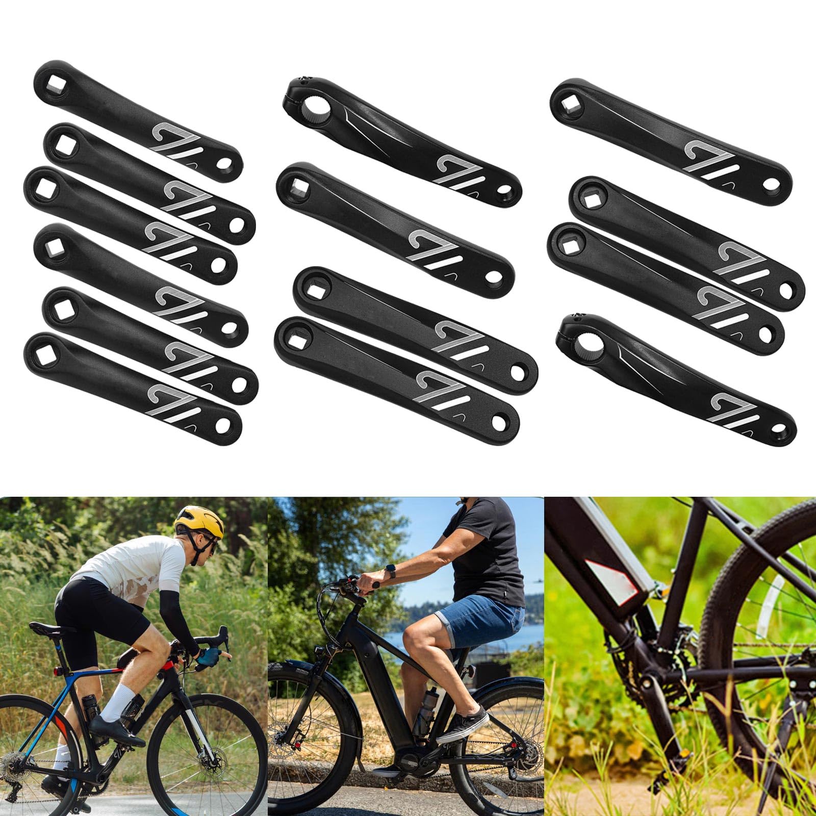 Pedivella sinistra per biciclette, quadrata/rombo/scanalature, manovella per bici elettrica in lega di alluminio, facile da usare