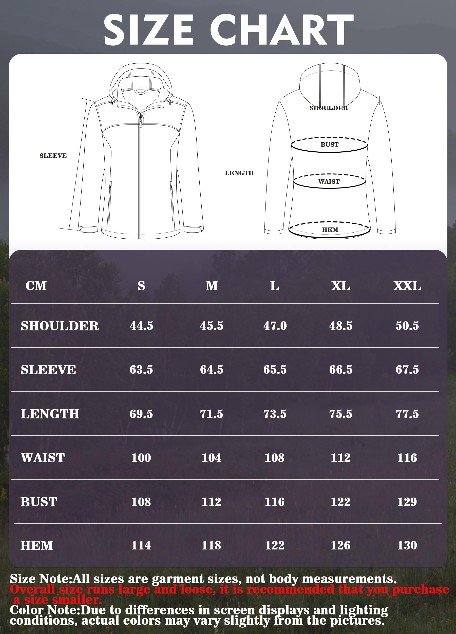 ATLASLAVA Damen Softshelljacke Wasserdichte Atmungsaktive Leichte Fleece Kapuze Übergangsjacke Laufen Wanderjacke S-XXL