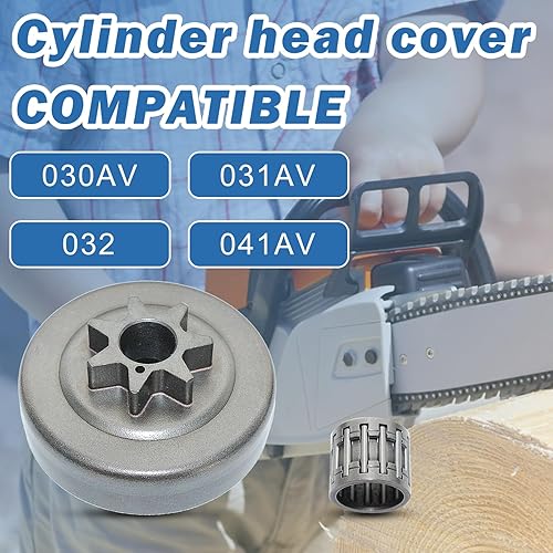 Miniatura 2 de AUMEL Kit de agujas de rodamiento de piñón de tambor de embrague de 38"-7T para motosierra Stihl 030AV 031AV 032 040 041AV Reemplazo 1113 640 2000