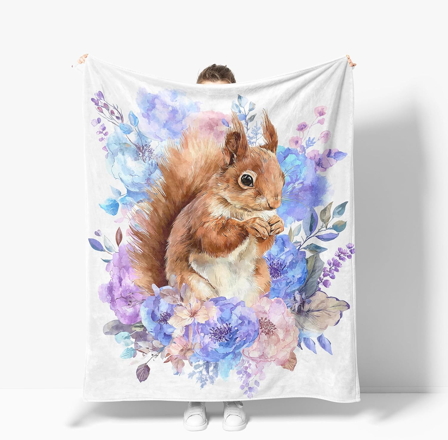 Squirrel Throw Blanket Soft Warm Cozy Squirrels Blankets Fuzzy Plush Fleece Squirrel Blanket Gifts for Couch Bed Sofa Home Decor 40''X50''