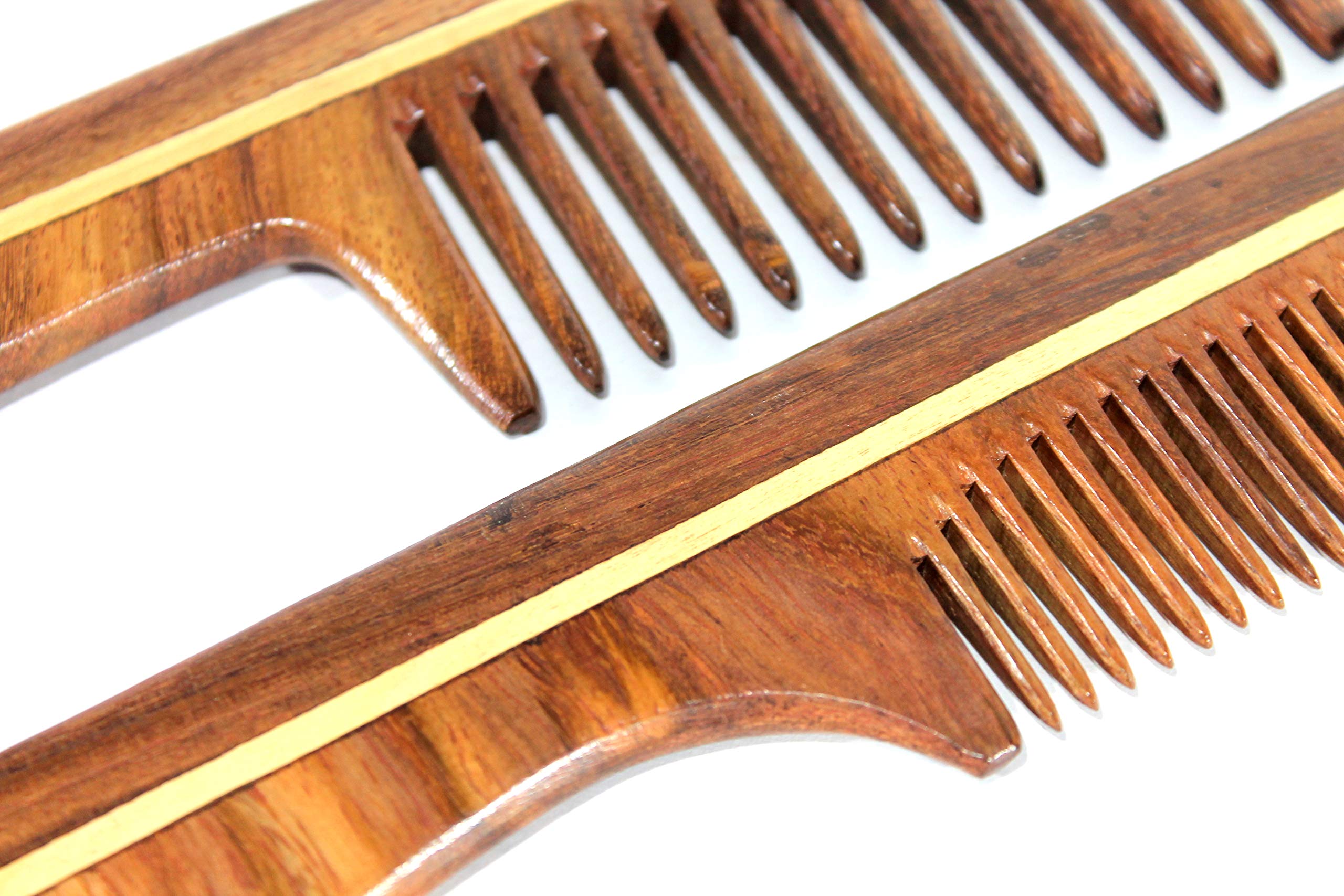 eSplanade Sheesham Rosewood Comb for Anti-Static Hair Beard Moustache (Set of 2) - Beauty Care Items For Men & Women - Brown (81A+73A) - Image 3