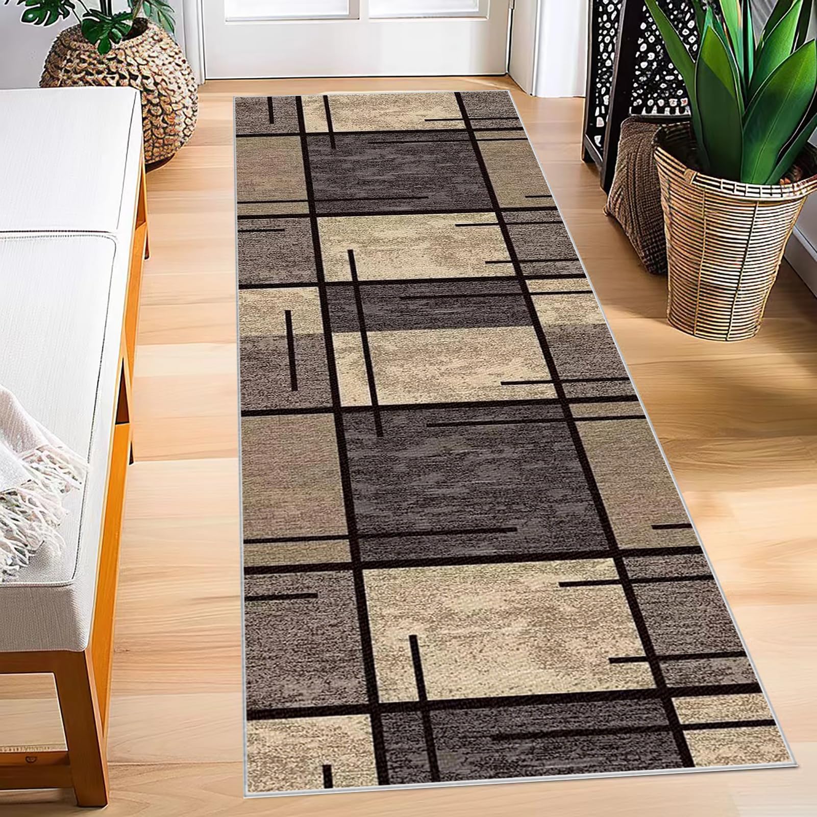 Ruxevnsy 415-A Long Runner Rugs For Hallway Non Slip Vintage Hall Runners 60 X 280 Cm Narrow Rugs Area Rugs Door Mat Washable Kitchen Rug Carpet Runners For Hallway Entryway Kitchen Bedroom