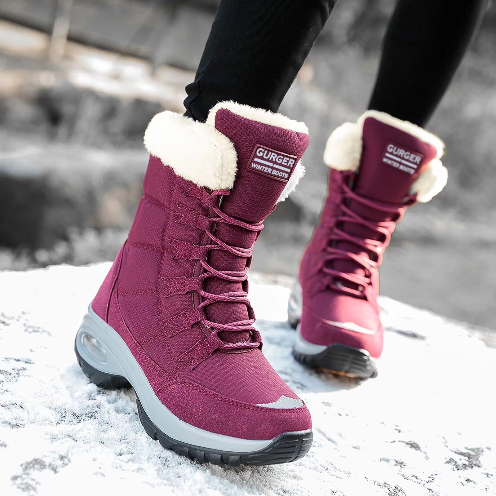 Botas de Invierno Mujer, Impermeable Piel Cálido Forro