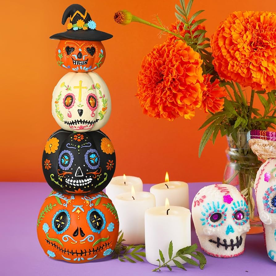 Wonderjune Halloween Pumpkin Table Decor Day of The Dead Wonderjune Halloween Pumpkin Table Decor Day of The Dead