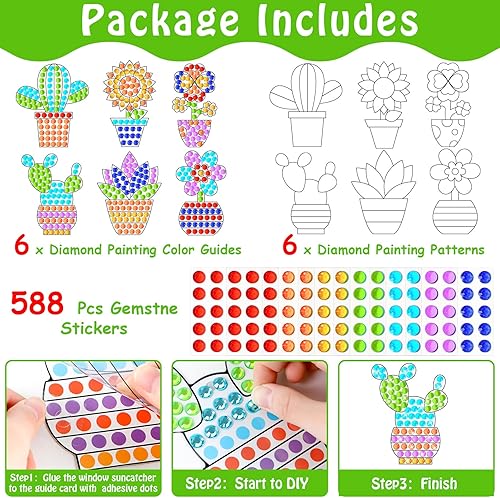 Vista 49 de Qyeahkj Juego de 6 piezas de arte y manualidades de verano, atrapasoles, manualidades fáciles para niños, adolescentes de 4 a 12 años, divertidos