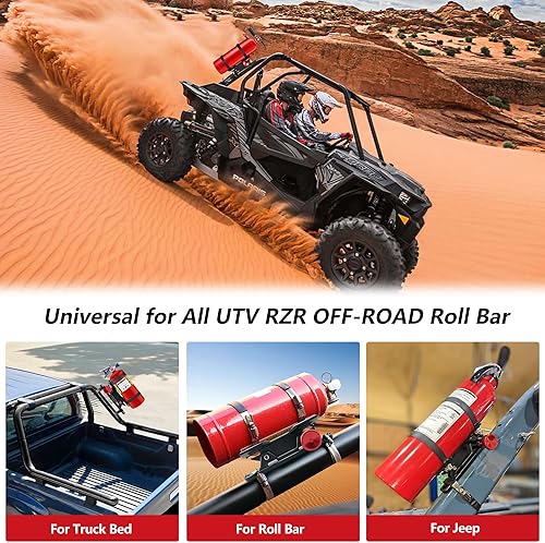 Miniatura 2 de Soporte de aluminio para extintor de incendios de automóvil, barra antivuelco de liberación rápida, soporte universal para Jeep, camión, UTV, ATV