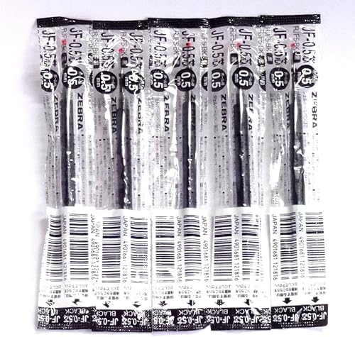 Zebra JF-05 - Recambio de bolígrafo de tinta de gel 0020in negro 5 recambios por paquete importación de Japón