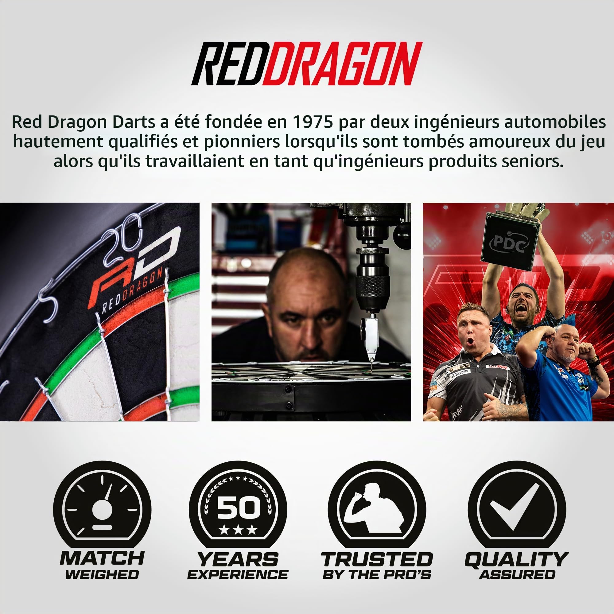 Red Dragon RazorEdge Cible de fléchettes en Poils de qualité Professionnelle approuvée par Tournoi