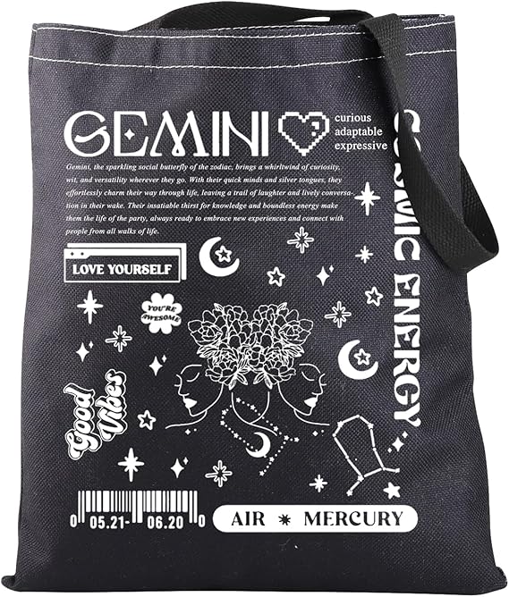 JNIAP Zodiac Sign Gift 12 Constellation Birthday Gift for Astrology Lover Horoscope Tote Bag