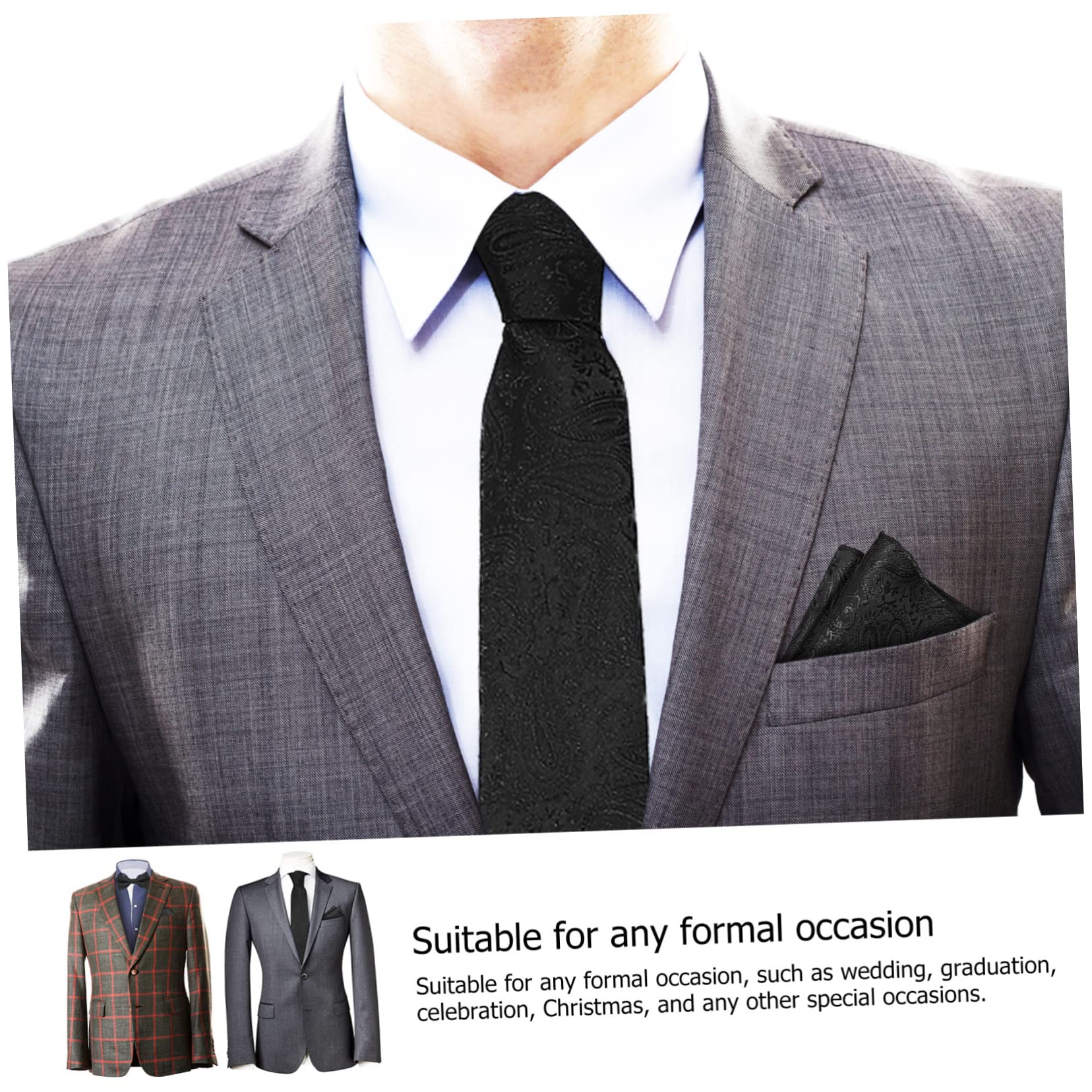 minkissy Corbata De Hombre Pajarita Corbata De Graduación Azul Marino Accesorios Para Hombre Fajín Pañuelo De Bolsillo Para Boda Pañuelo De Bolsillo De Poliéster Negro