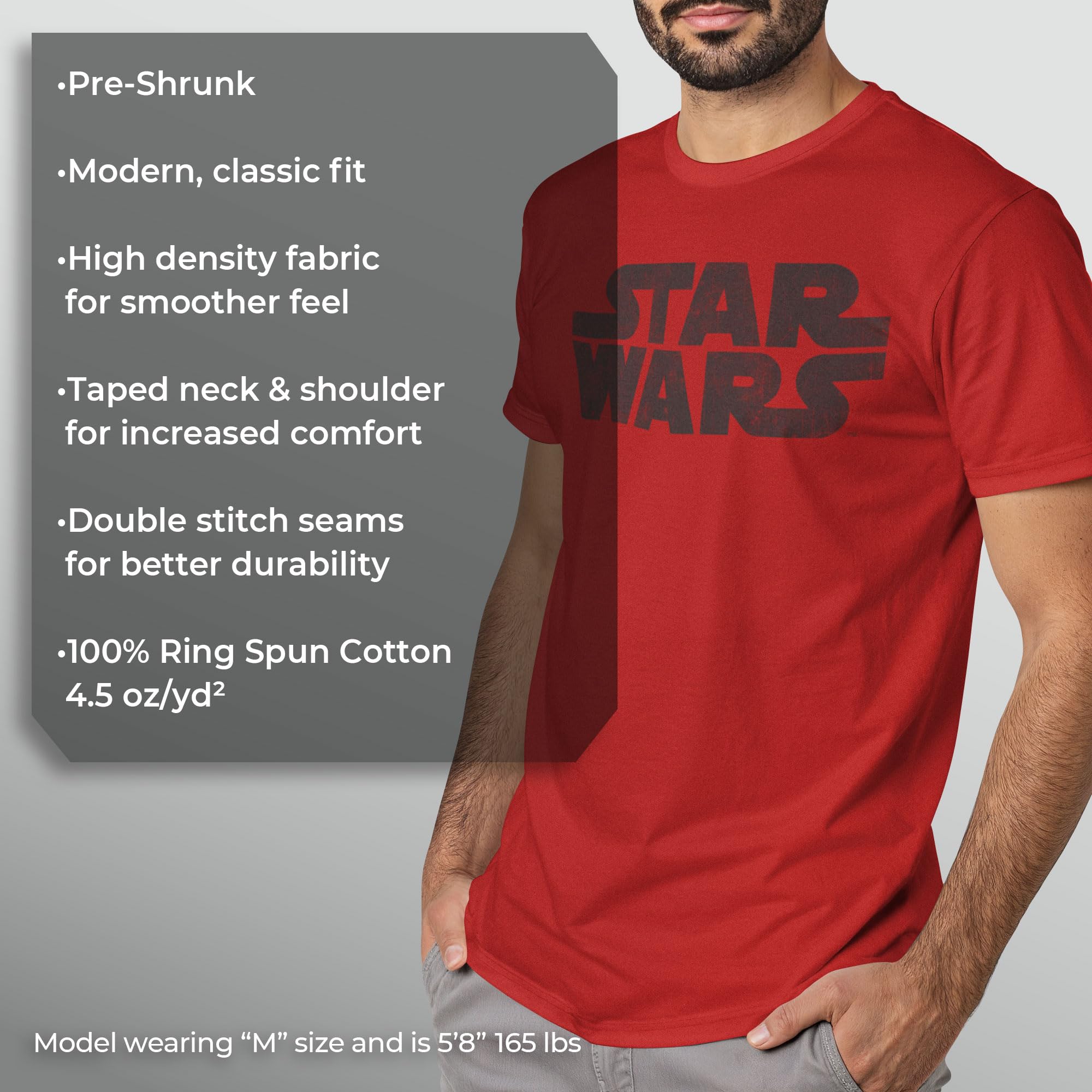 Star Wars Męska koszulka z grafiką z najprostszym logo, biały, XL