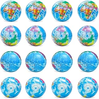 Koogel 16 PCS Globe Squeeze Balls, 3 Inch Earth Stress Relief Toys Foam Squeeze Balls Educational Stress Balls for Finger Exercise School Carnival Reward Party Bag Gift Stress Relief Toys