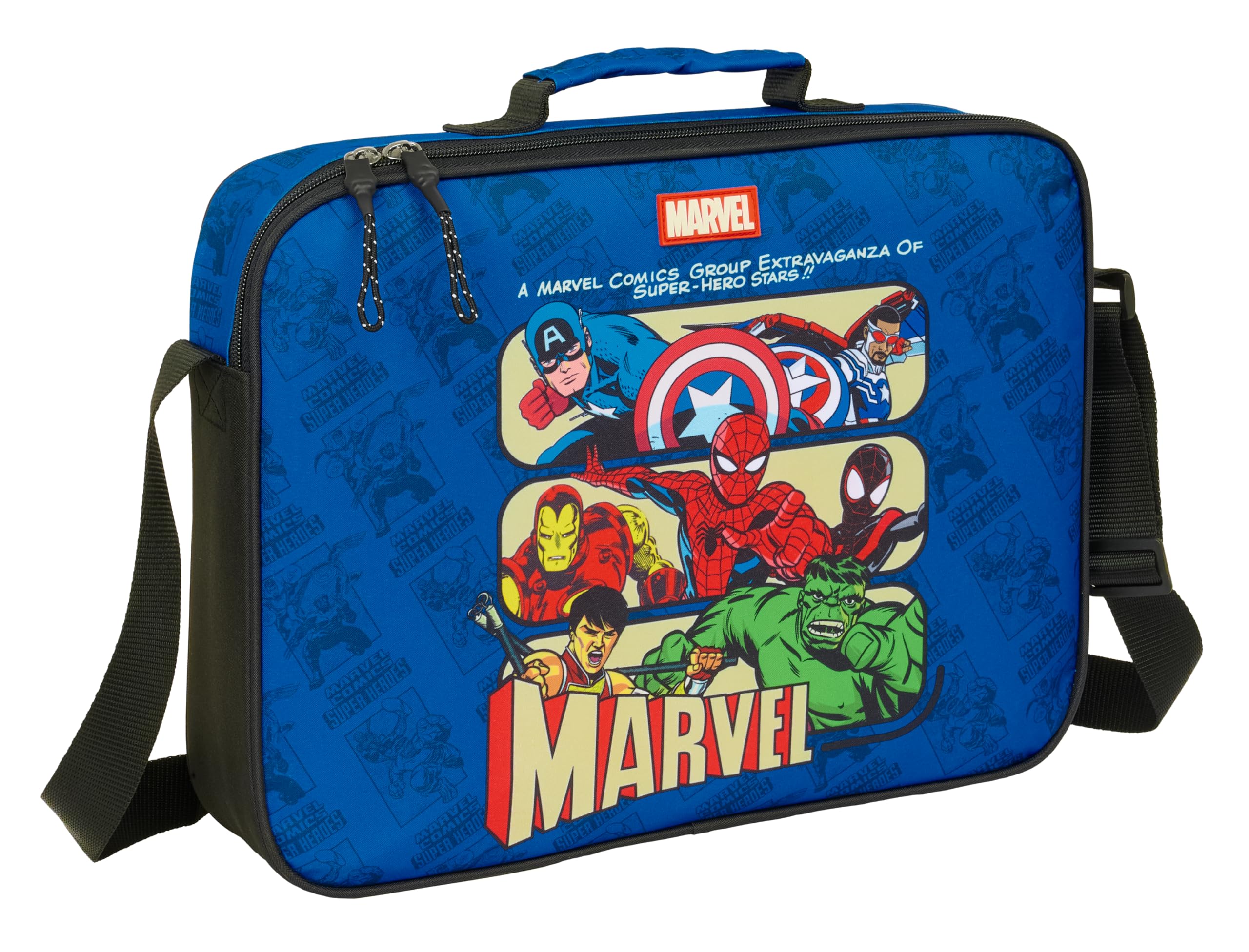 AVENGERS – Extra School Wallet, Pencil Case, Shoulder Bag, Comfortable and Versatile, Quality and Resistance, 38 x 6 x 28 cm