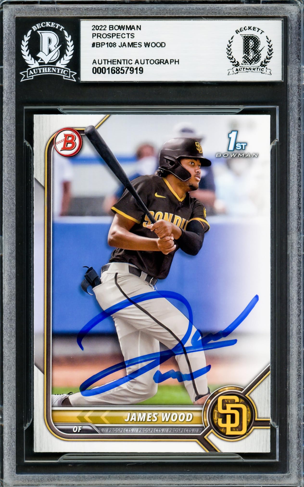 Amazon.com: James Wood Autographed 2022 1st Bowman Prospects
