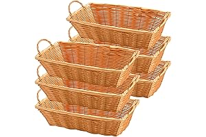 Yesland Poly Wicker Canasta de Mimbre, 14 Pulgadas Rectangular imitación Ratán