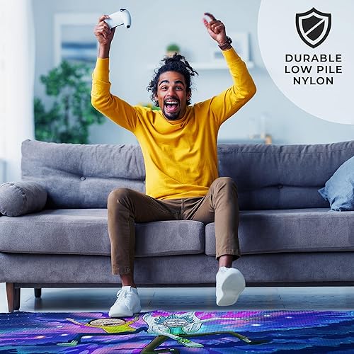 Miniatura 4 de DreamController Ricky Morty - Alfombras personalizadas para habitación de jugadores (62 x 40 pulgadas), alfombras de sala de juegos inspiradas en