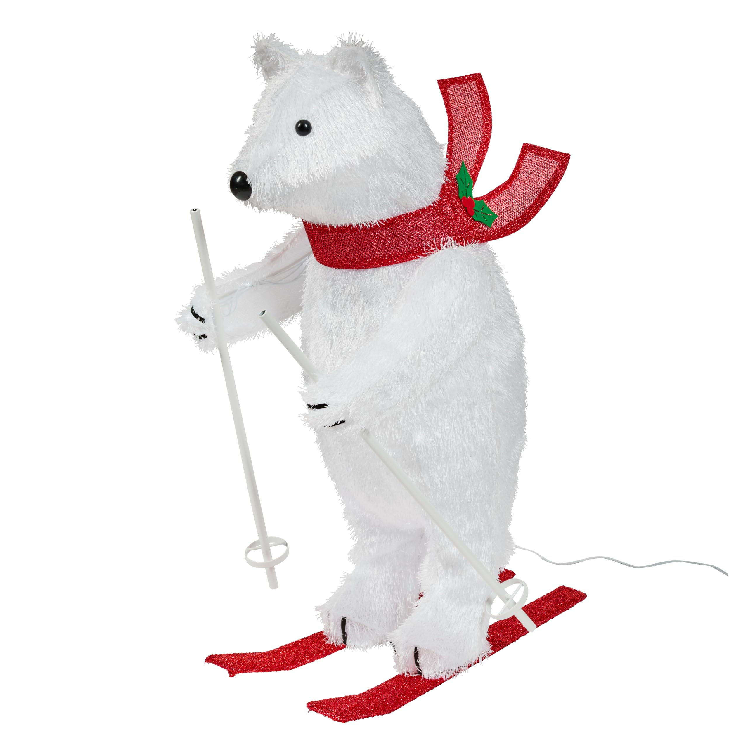 Lights4fun - Orso Polare Illuminato con Luci LED, Figura Animata che si Muove, Decorazione Natalizia per Esterni, Giardino, Addobbi di Natale, con Cavo di Alimentazione, Altezza 66cm