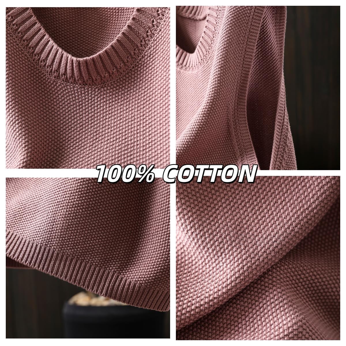 Pullunder Damen Ärmellos Damen Strickweste Mit Rundhalsausschnitt Ärmellos Aus 100% Baumwolle Lässig Locker Einfarbig Ideal Für Herbst Und Winter.