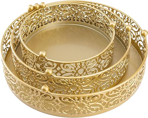 Miniatura 3 de Hedume Paquete de 3 soportes redondos de metal para tartas, 8 pulgadas, 10 pulgadas, 12 pulgadas, soportes para cupcakes, bodas, cumpleaños,