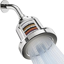 Mist Filtered Shower Head, Revitalizing 15 stage Shower Filter Combo, Improves The Condition of Your Skin & Hair, Shower Water Softener with High Output, Chrome - Shower filter for Hard Water