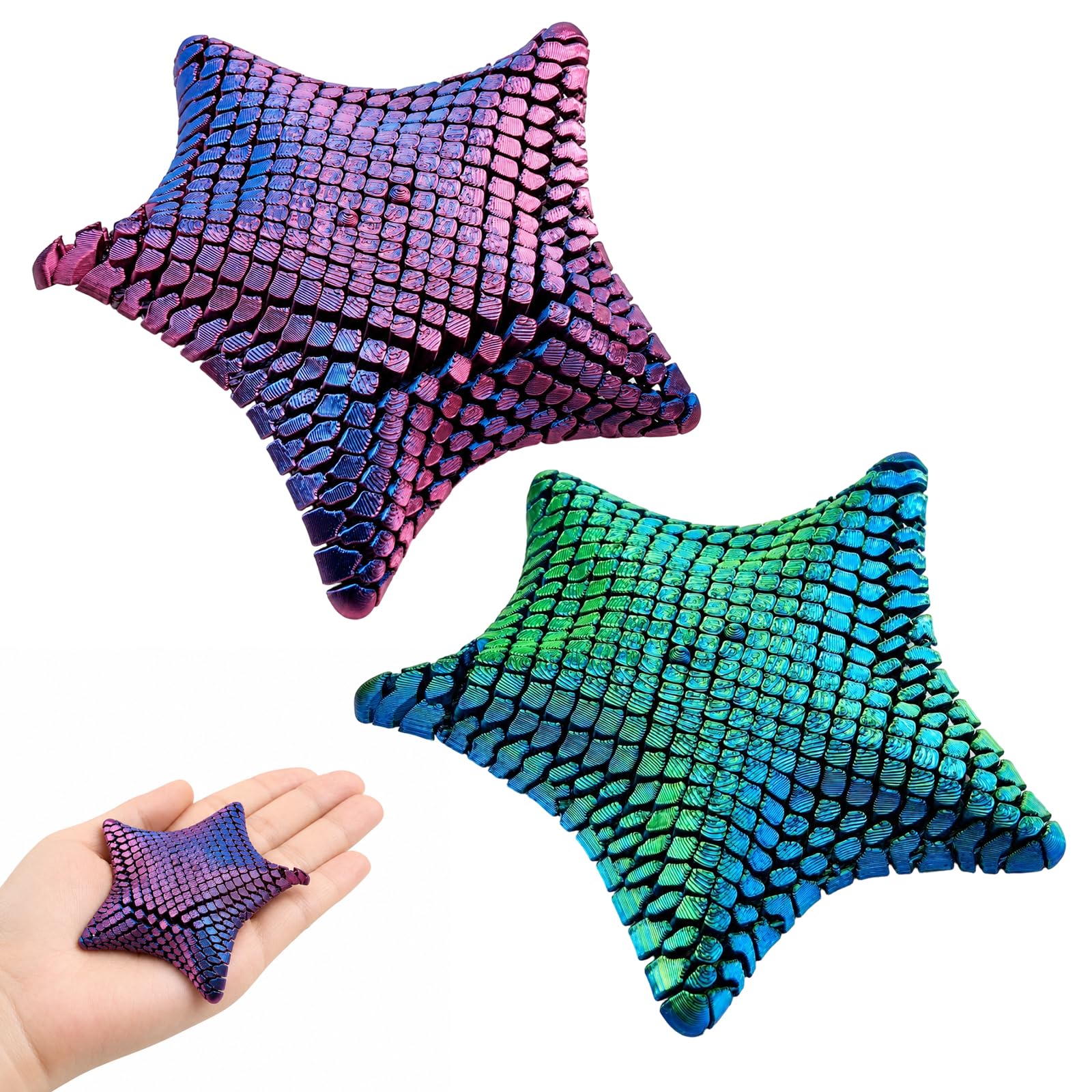 2Pcs Starfish Fidgets, 3D Printed Fidget, Stretchable Sensory Gadget for Focus