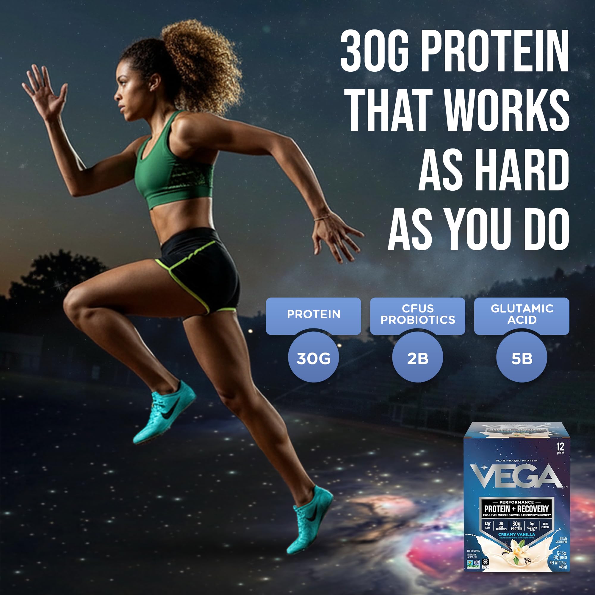Vega Protein + Recovery, Vanilla – 30g Vegan Protein, Dairy & Gluten Free, Probiotics, NSF Certified, 12 x 1.6 oz (12 Servings) — Amazon image 10