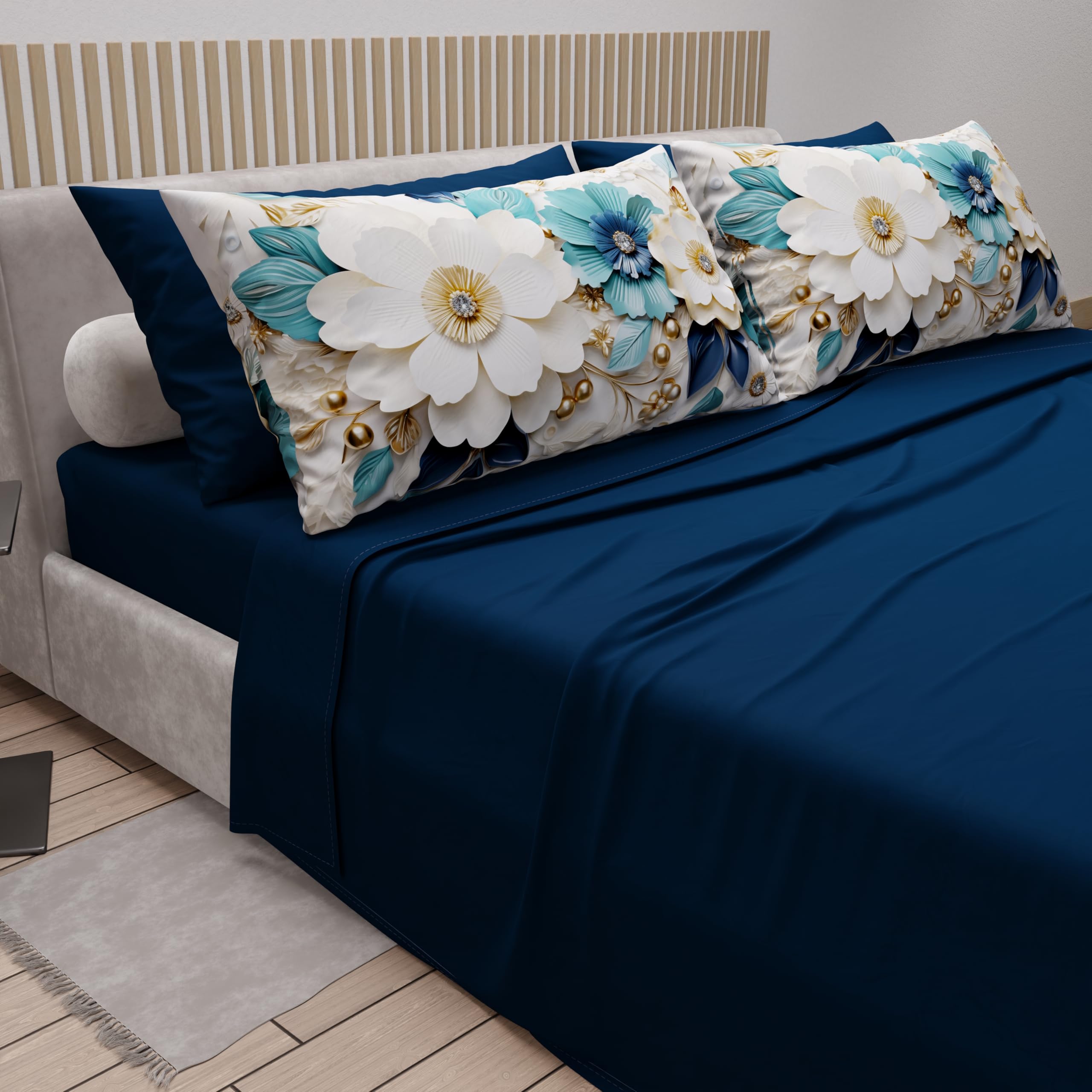 PETTI Artigiani Italiani, Cotton Sheets with Pillowcases in Digital Print, Single Bed Sheet, Single Bed Set - Image 2