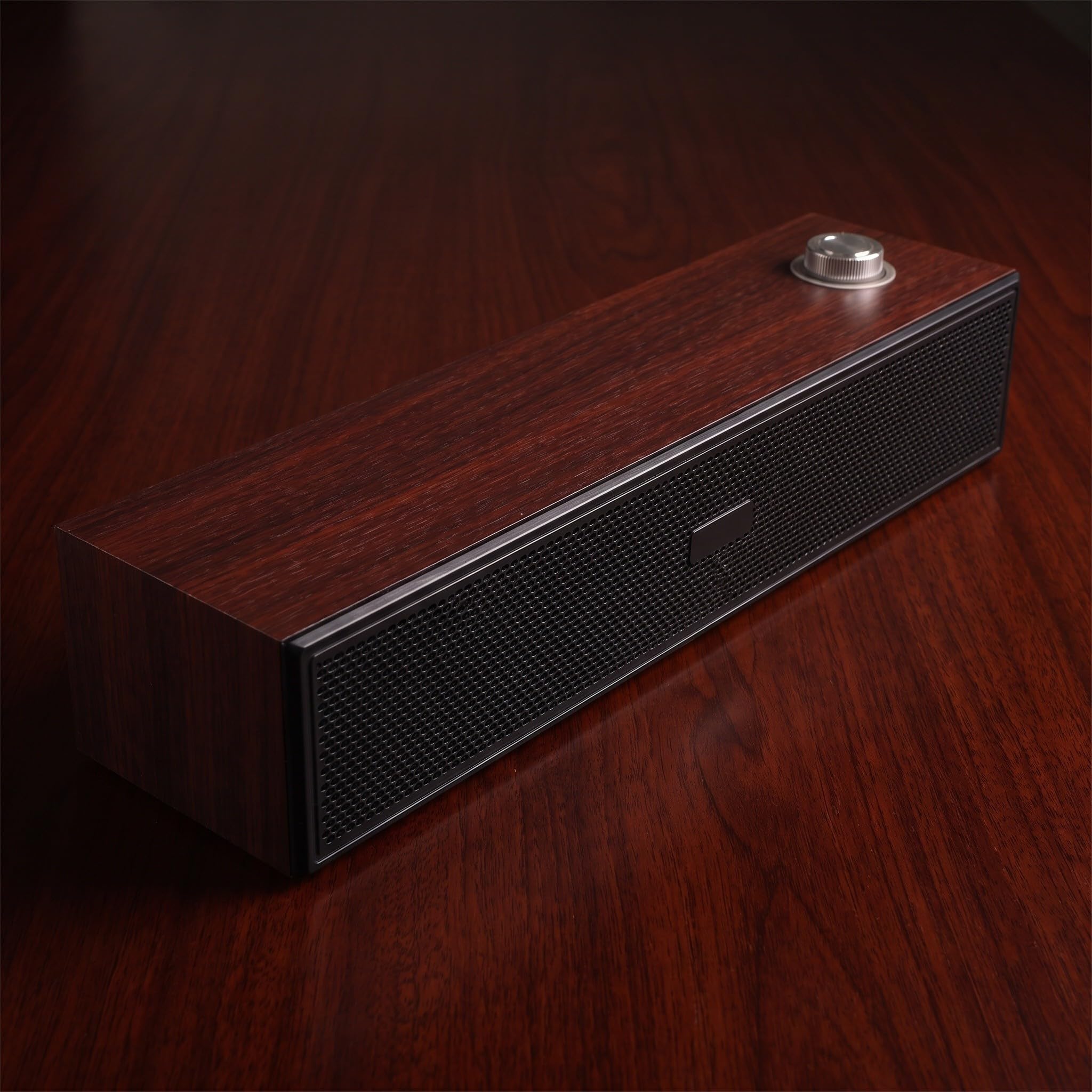 ibasenice Altoparlante per Computer: Soundbar per PC con Suono Stereo - Altoparlante soundbar in Legno da 14,6" per Monitor Desktop, Laptop, USB e connessione cablata da 3,5 mm