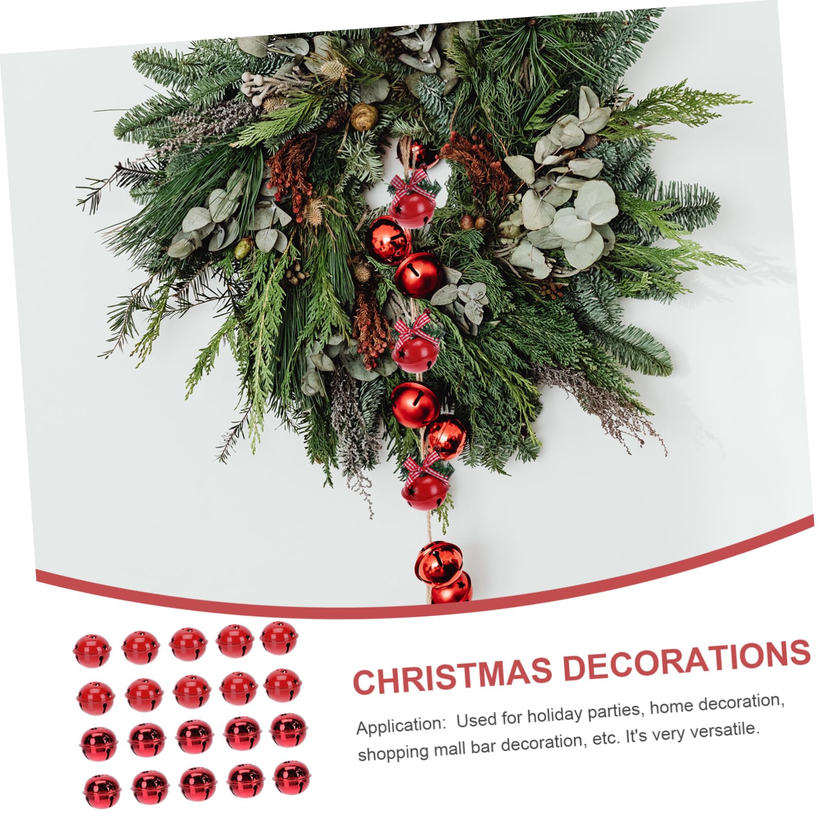 Cabilock 6 Set Campane Di Natale Campane Artigianali Di Natale Imbottitura Per Calze Di Natale Ghirlande Di Natale Decorazione Di Caramelle Natalizie Rosso Ferro Da Stiro 20 Pezzi * 6