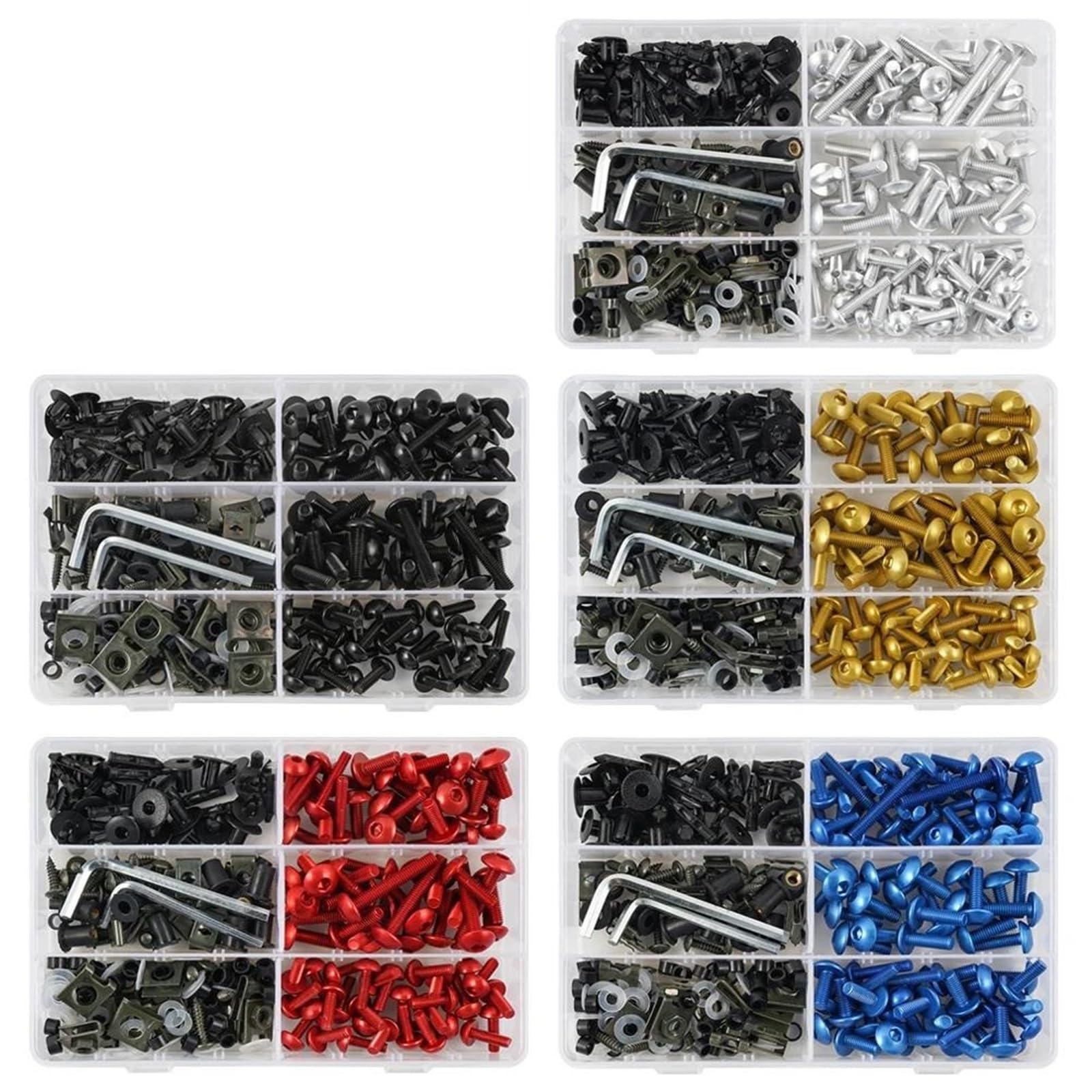 Dadi Per Parabrezza Moto Viti Kit Di Bulloni Per Carenatura Da 253 Pezzi Per CBR600RR Per CBR900RR Per CBR1000RR Per CBR600 F F2 F3 F4 F4i Bulloni Viti Dadi Clip Vite(Argento)